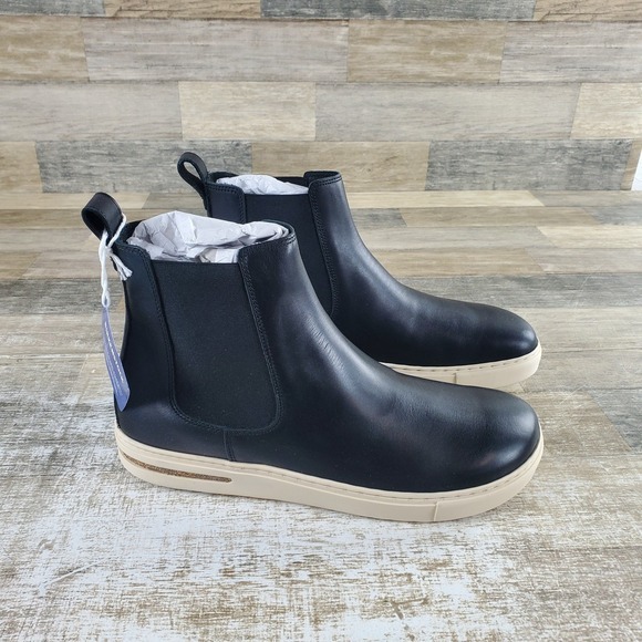 Birkenstock Bend Chelsea‎ Boots Mens Sz 10 Black Casual Natural Leather Pull On